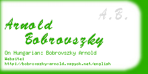 arnold bobrovszky business card